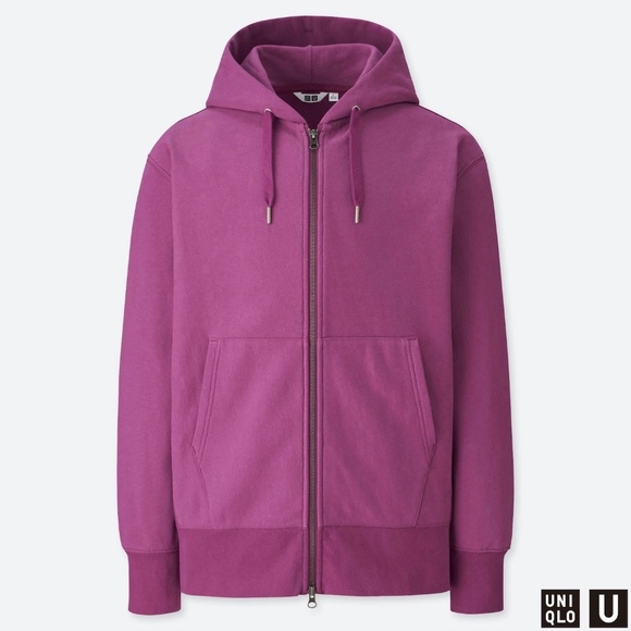 UNIQLO U Cotton Sweat Full-Zip Hoodie Sweatshirt in Purple Size Small S - Picture 1 of 1